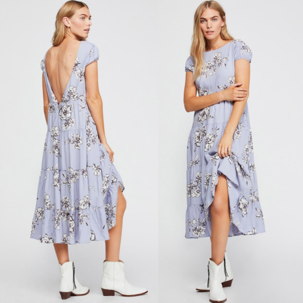 NEW Free People Rita Tiered Floral Midi Dress $128 - Picture 4 of 8